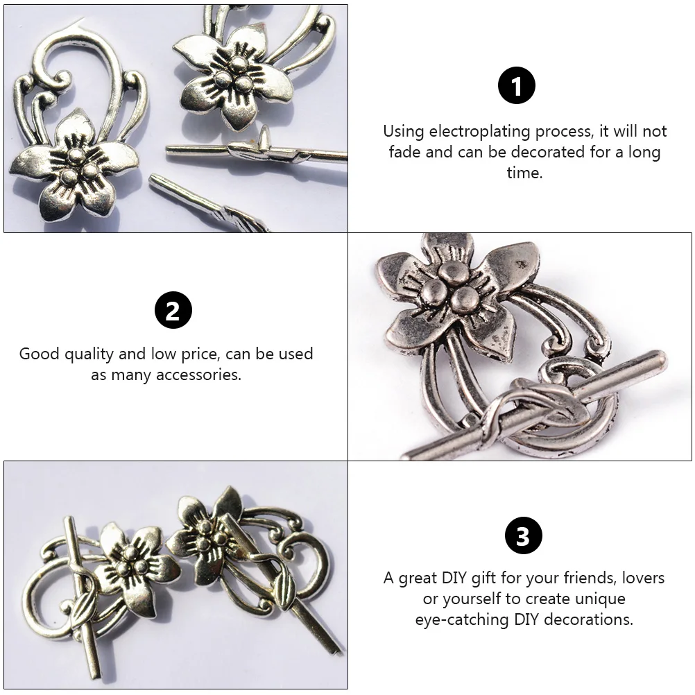

Alloy OT Buckle Decorative Jewelry Accessories DIY Bracelet Necklace Closure Durable Electroplated Flower Design Fashion