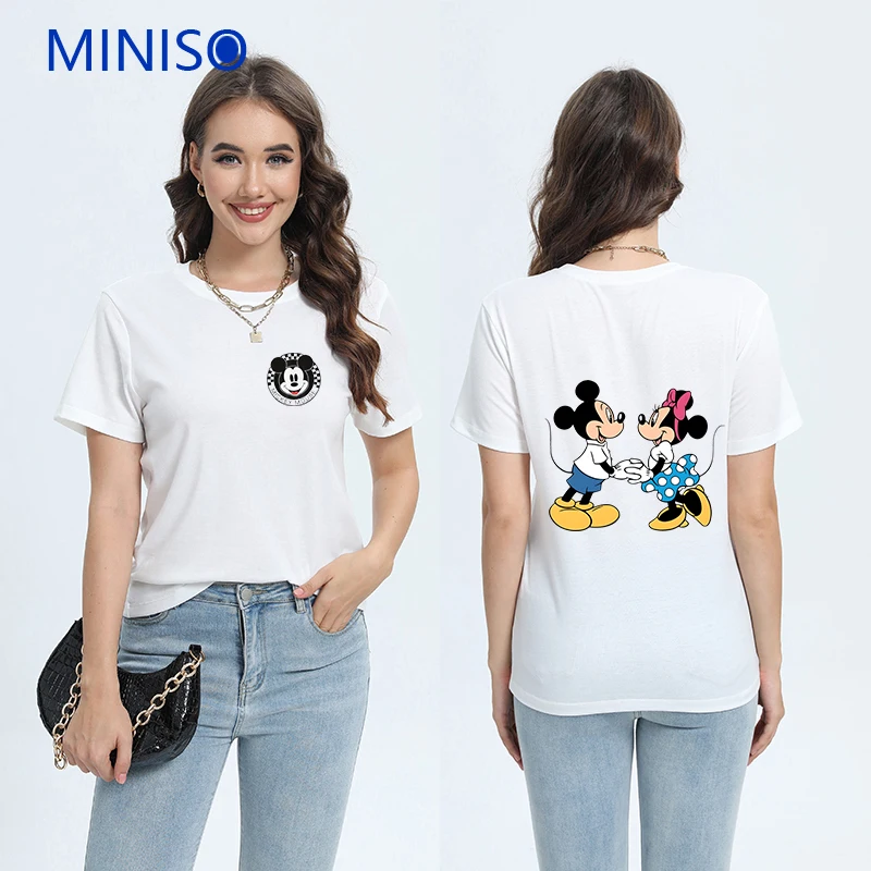 

Custom Y2k T-shirt Summer Clothes Tops & Tees Disney Mickey Minnie Printed Brands Trends New Ladies Large Size Clothing 2025