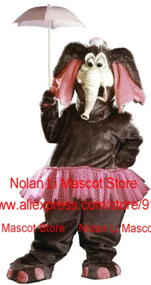 Hot Selling Hoge Kwaliteit Vrouwen Olifant Mascotte Kleding Verjaardagsfeest Rollenspel Cartoon Set Film Rekwisieten 542