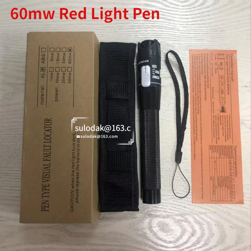 60mw Fiber Optic Tester Pen Type Red Laser Light Visual Fault Locator for