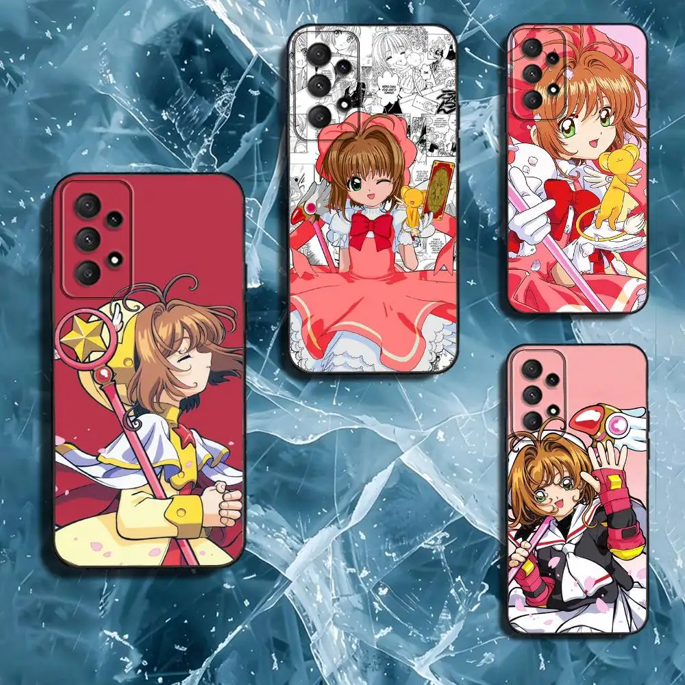

C-Cardcaptor S-Sakura Phone Case For Samsung Galaxy A13,A21s,A22,A31,A32,A52,A53,A71,A80,Soft Black Shell