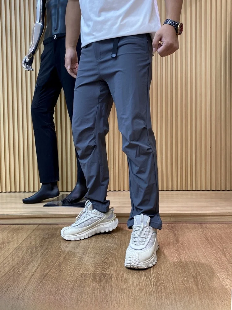 Early Autumn Unisex Casual Straight Leg Outdoor Functional Style Long Pants Trendy Commute Wind Resistant Nylon Leisure Trousers