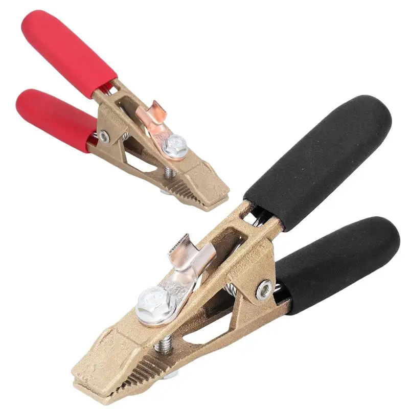 1Pcs 260A Brass Grounding Work Clamp Electric Argon Arc Welding Pliers A Shape Earth Wire Clamp Grounding Work Clamp