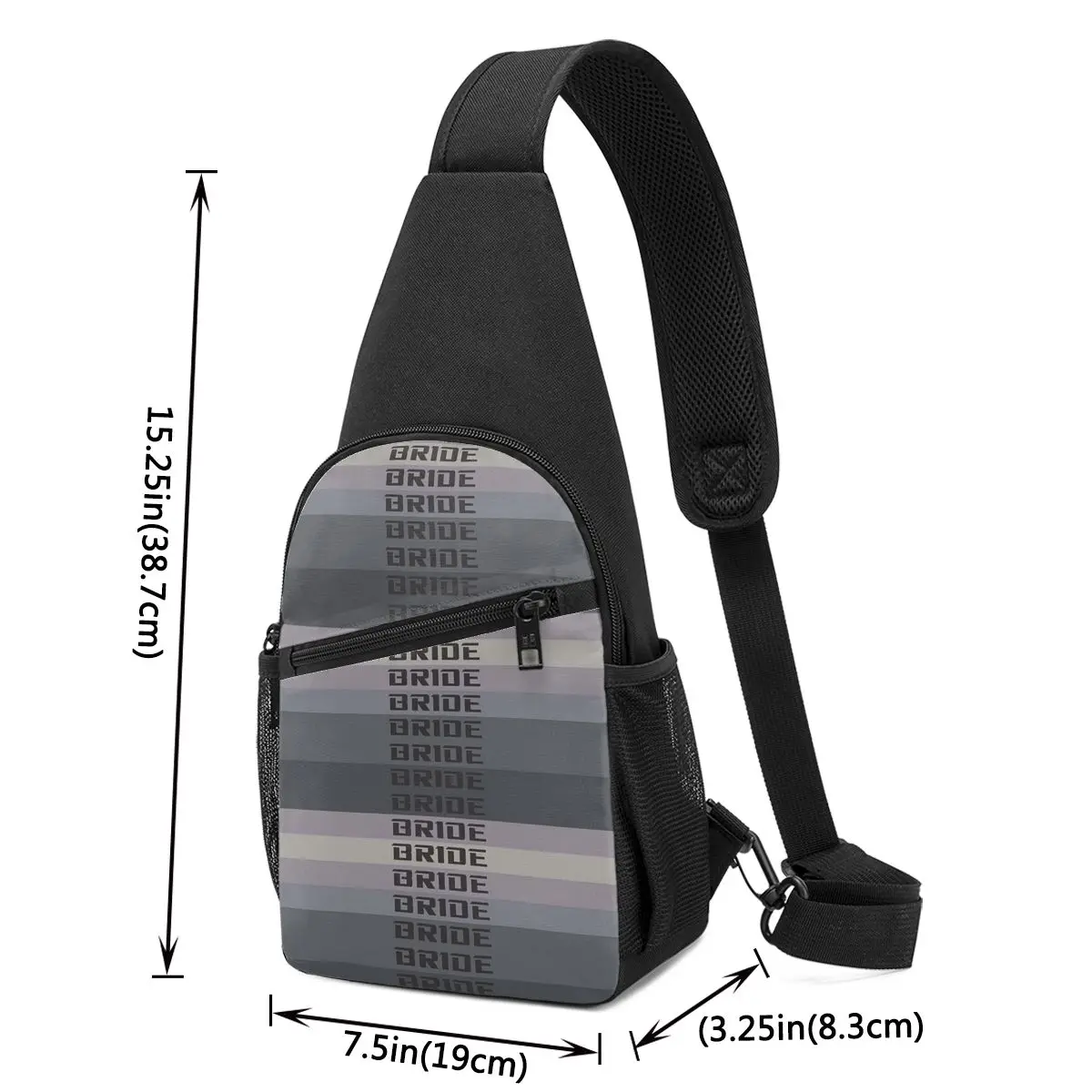 Bride Jdm Material Chest Bag Men Sling Crossbody Backpack Chest Bag Traveling Hiking Daypack Shoulder Bag