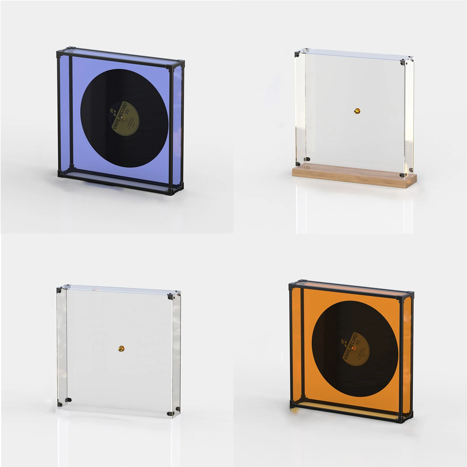 

Винтажная акриловая витрина для виниловой пластины, рамка для дисплея, ящик для хранения компакт-дисков, настольная коллекция, пылезащитный чехол, украшение для дома, дисплей