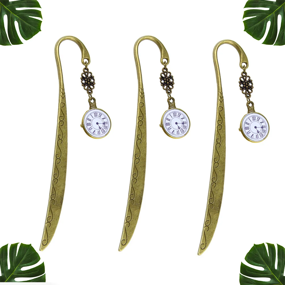 

BUTIFULSIC 3Pcs Vintage Metal Bookmark Creative Stationery Supplies Unique Gift for Readers