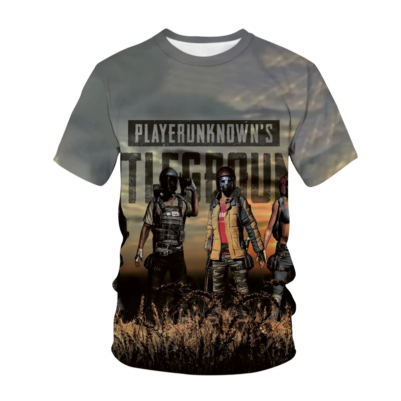 Playerunknowns Battlegrounds T-shirt FPS Game PUBG Cartoons 3D Printed Girls Boys Unisex T-shirt Casual Fashion kids Tees Tops