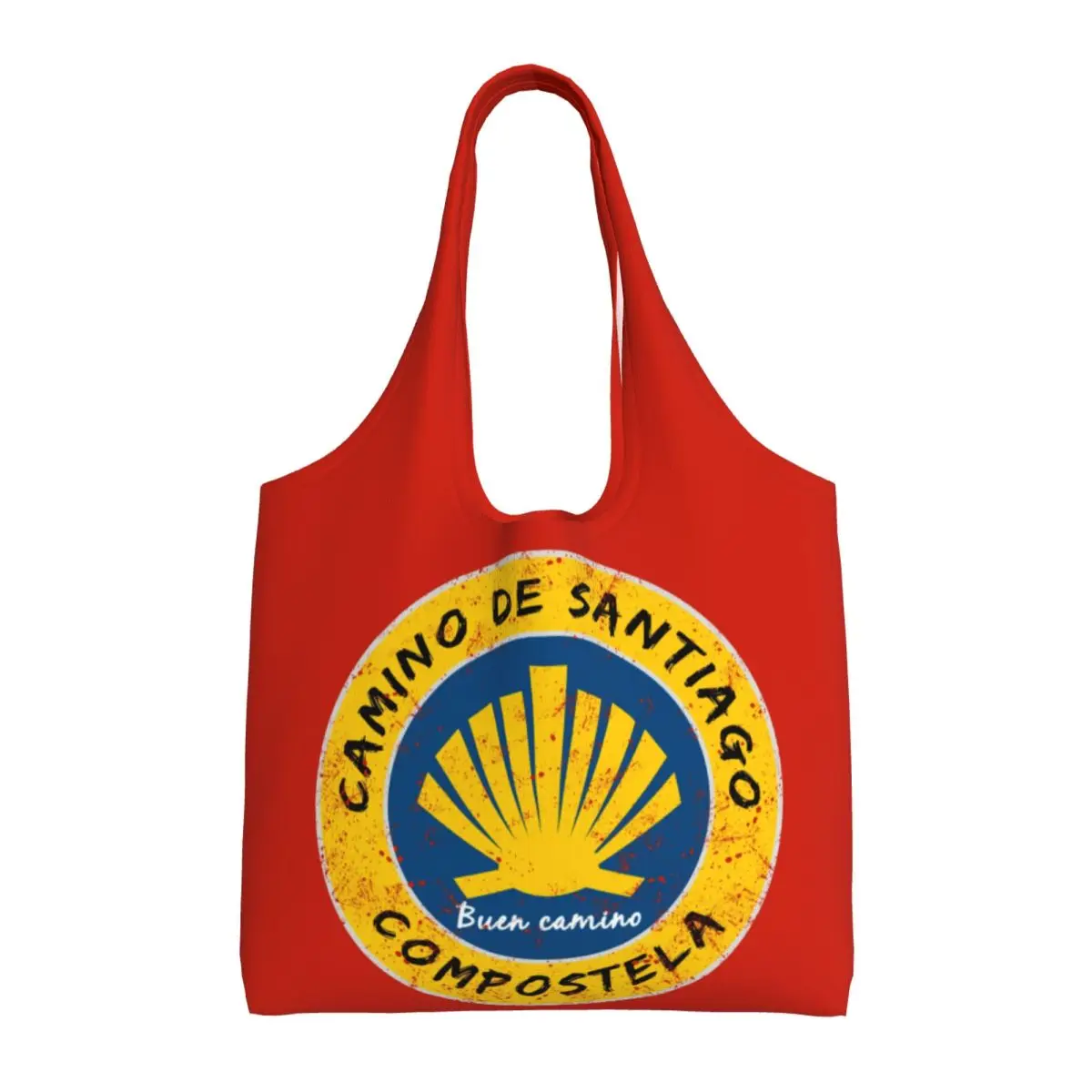 Custom Cute Printing Buen Camino De Santiago Compostela Peregrino Shopping Tote Bag Recycling Canvas Shoulder Shopper Handbag