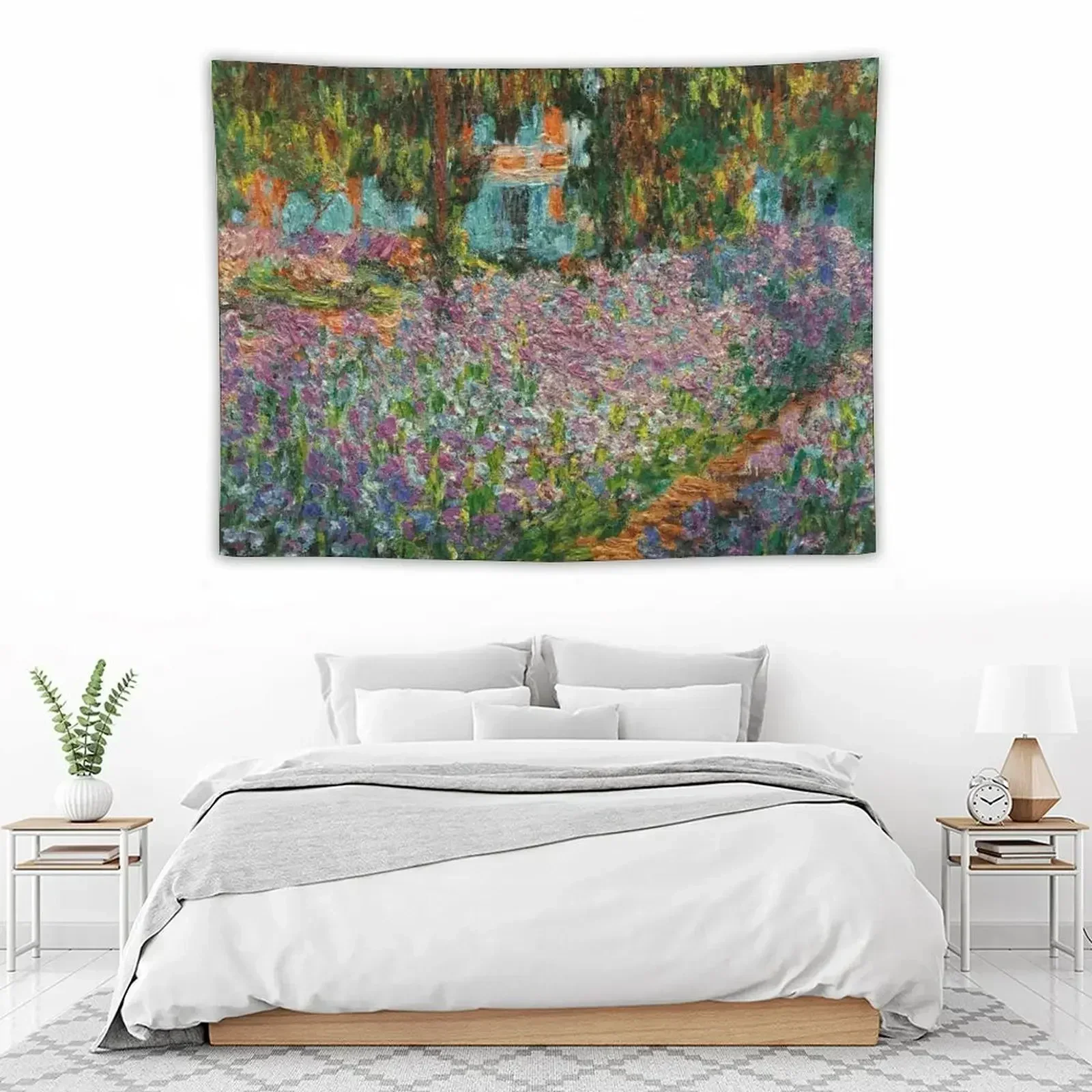 

Irises In Monet's Garden At Giverny by Claude Monet Tapestry Korean Room Decor Decoration Home Tapestry