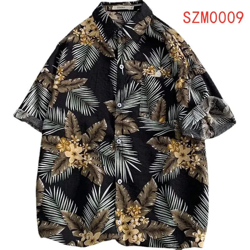 

Hawaiian shirt Short sleeved loose beach shirt for men