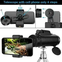 40X60 HD Professional Telescope Monocular Powerful Binoculars Low-light night vision Zoom with Smartphone Hunting Camping