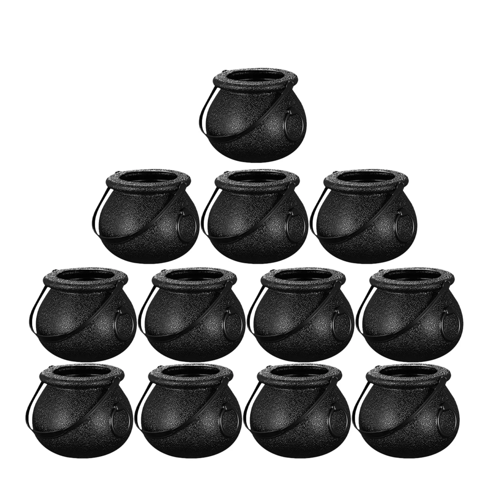 

12Pcs Halloween Candy Cauldrons Plastic Buckets Trick Or Treat Candy Holders Party Supplies Trick Or Treat Pot