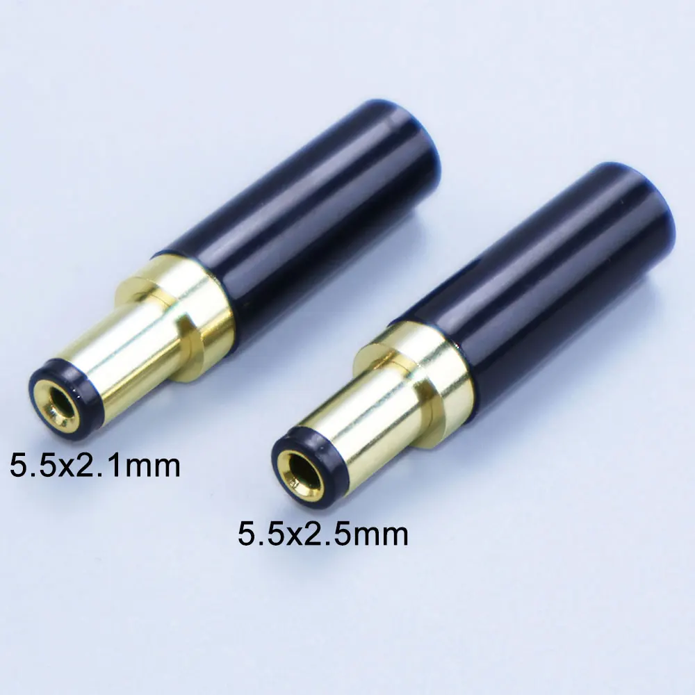 YanXi Gold Plated DC Jack 5.5X2.1mm / 5.5 X 2.5mm DC Power Plug DIY Soldering Socket Metal Connector Adapter With Thread Lock view 5