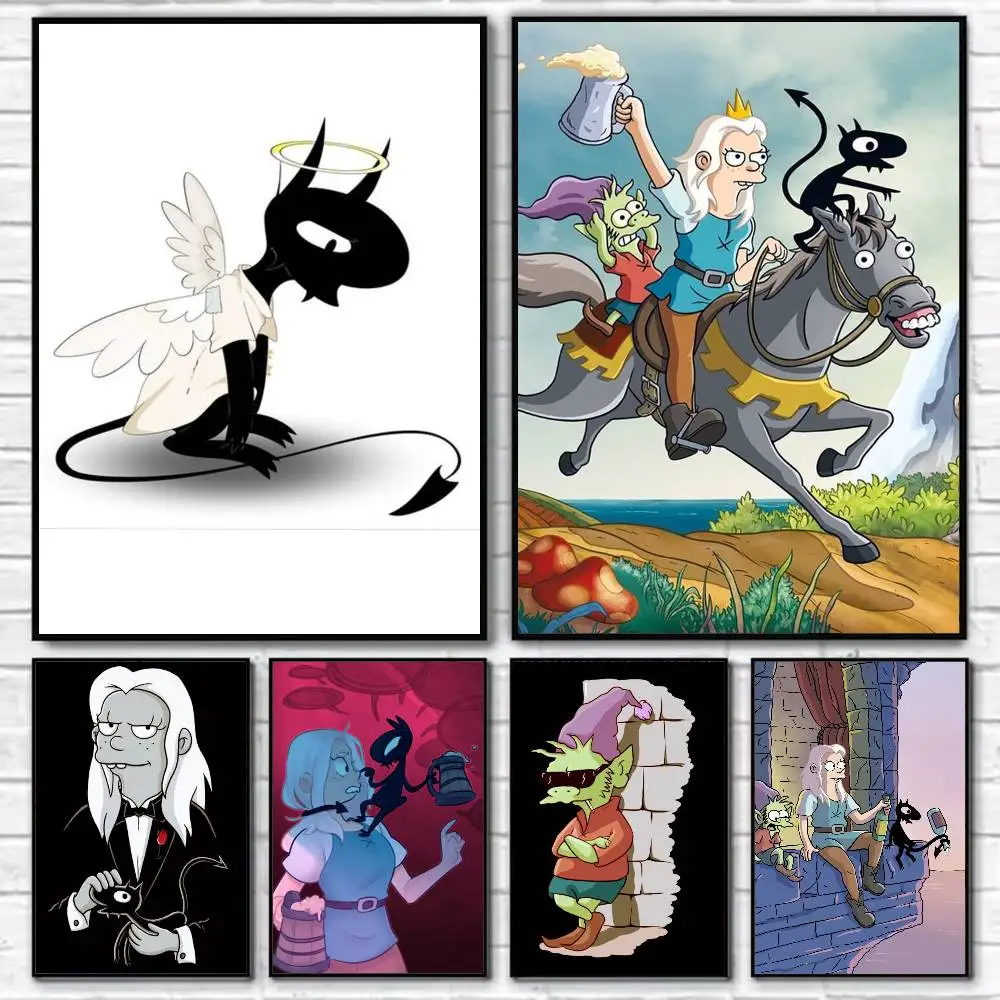 D-Disenchantment Poster Self-adhesive Art Waterproof Paper Sticker Coffee House Bar Room Wall Decor