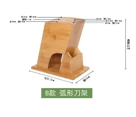 Bamboo Wood Knife Holder Desktop 9Slot Chef knives Rack Meat Fish Slicing Cutter Cleaver Storage Stand Kitchen Accessories