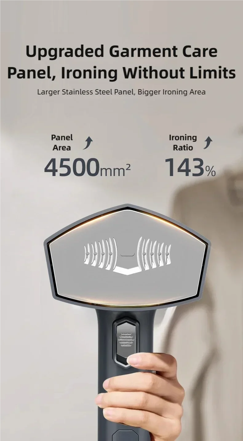 TINSOL 2500W Handdampfbügeleisen, 10 Sekunden Schnellvorheizung, Trocken- und Nassbügeln, Tragbares Bügelgerät für Kleidung – Detail 9
