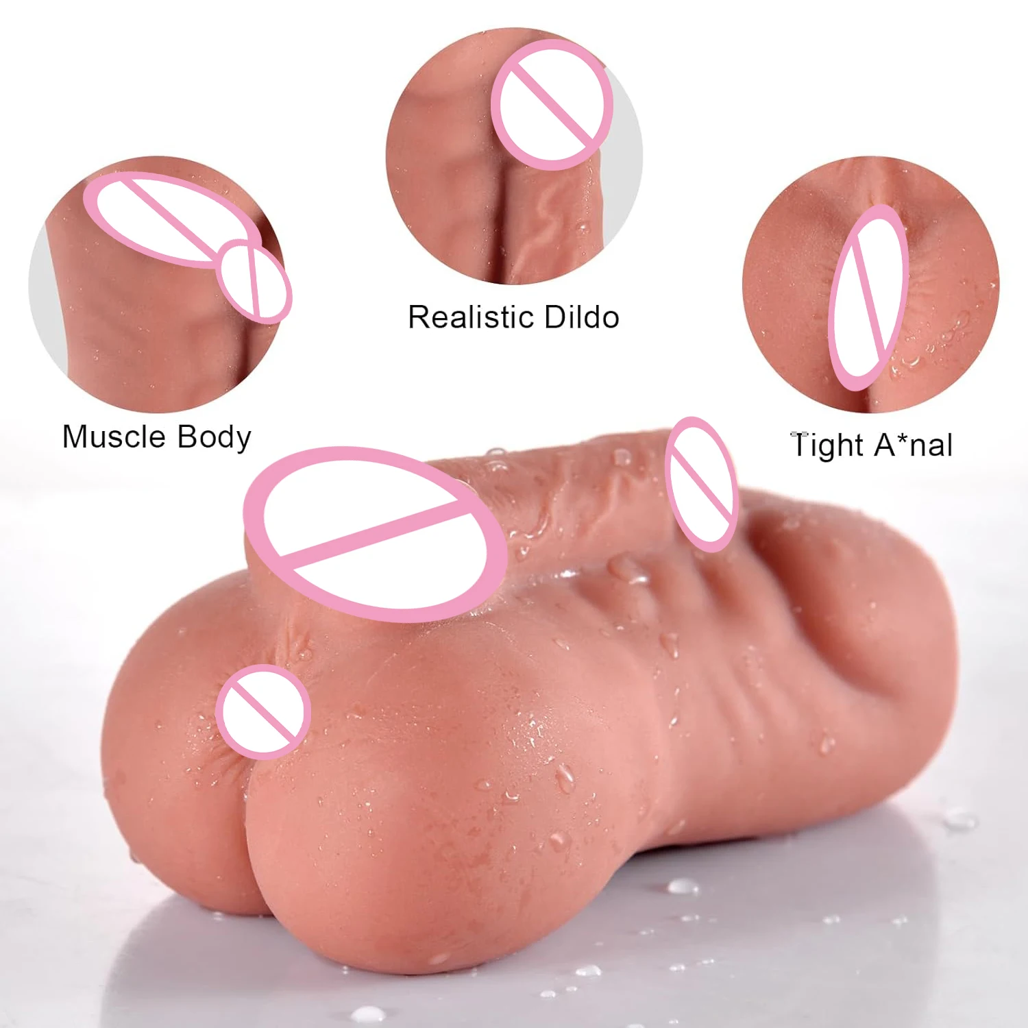 HESEKS Realistic Anal Male Masturbator with Big Anus for Men Portable Love Doll Male Sex Toys for Gay 18+