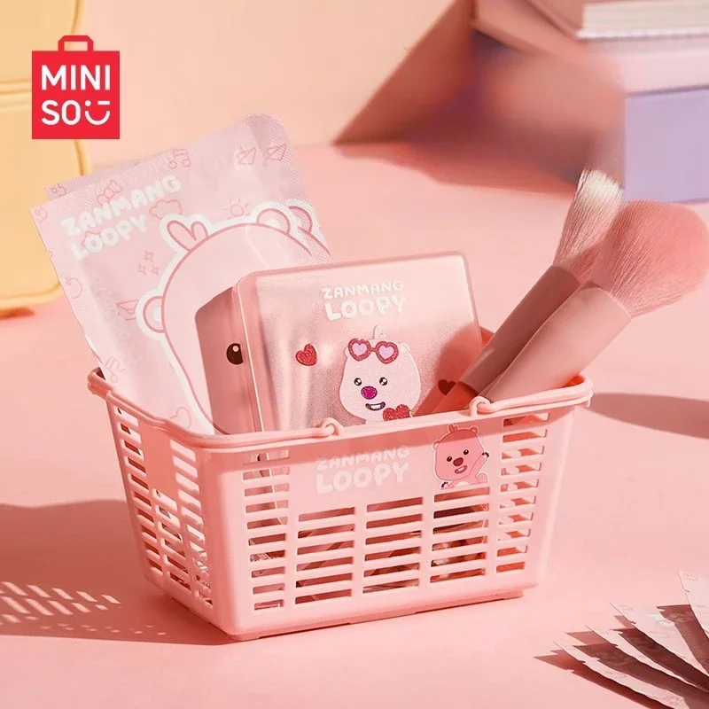 MINISO LOOPY Series Mini Hand Basket Cute Portable Storage Box Office Desktop Small Parts  Children's Toys Birthday Gift