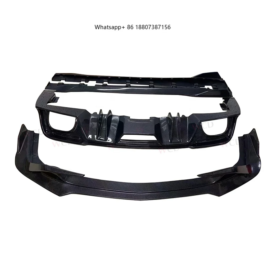 

High Quality Carbon Fiber Body Kit forMustang 2018-2020 Includes Front Bumper Lip Rear Diffuser Spoiler Side Skirts Body Kits