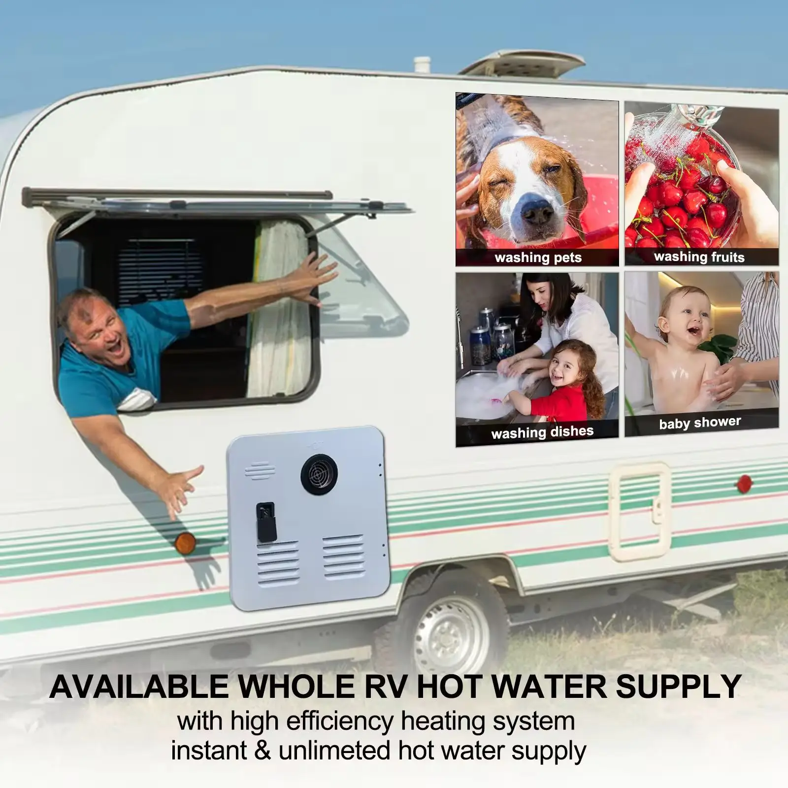 Scaldabagno a gas istantaneo 2025 da 12 litri - Scaldabagno GPL per camper per auto/uso esterno