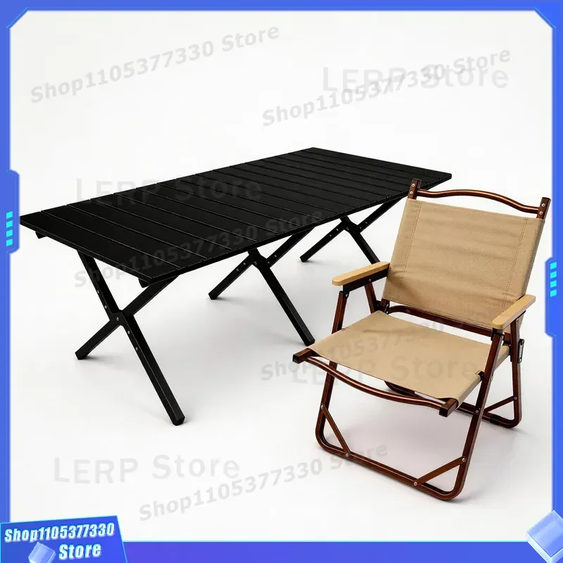 ポータブルカーボンスチール製折りたたみ式キャンプテーブル、長方形パネル、屋外ガーデン、庭、ビーチ、釣り、ロードトリップ、裏庭用