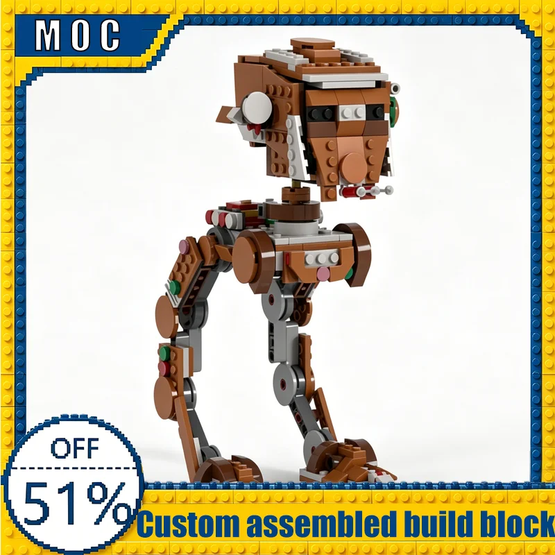 

358PCS Holiday Themed Sci-Fi Robot Build MOC Building Blocks Christmas Style Walker Model Creative Assembly Educational Toy Gift