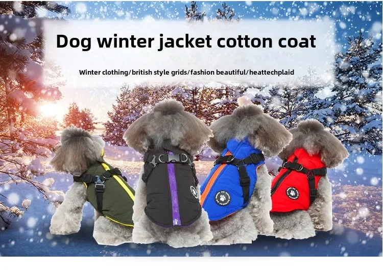 

Dog jacket with straps, waterproof and thick dog jacket suitable for small and large dogs, Chihuahua French Bulldog Set