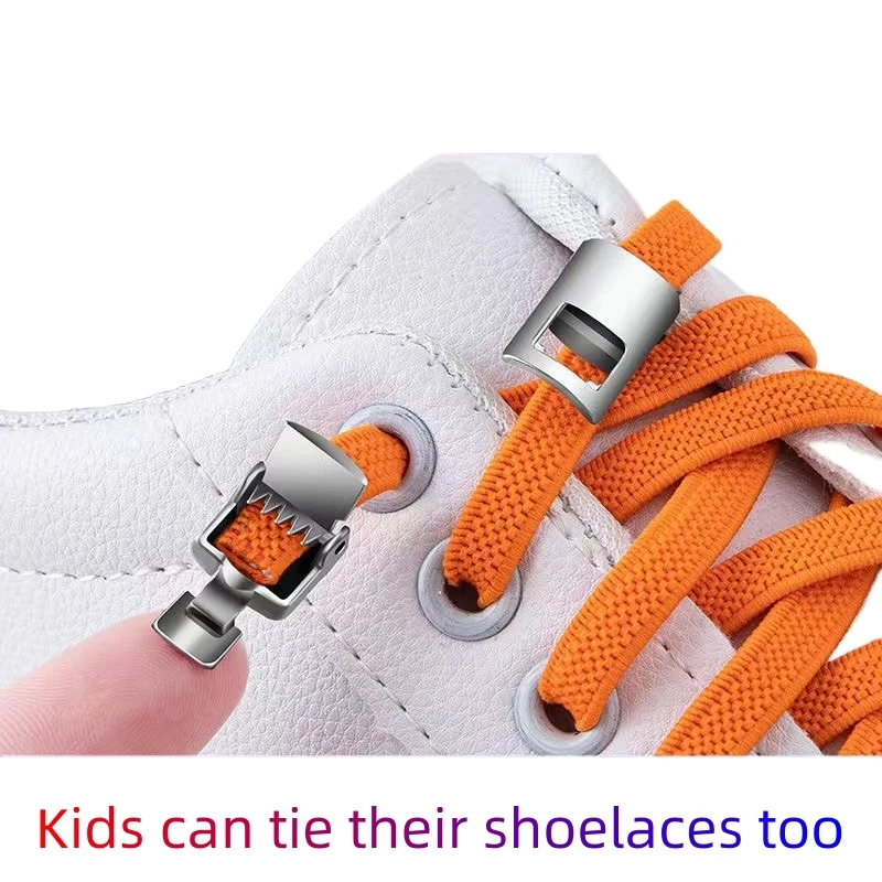 New Cross Lock Shoelaces Without ties Rainbow Elastic Laces Sneakers Kids Adult No Tie Shoe laces 8MM Width Flat Boots Shoelace image 6
