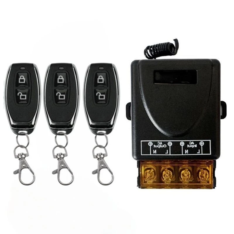 AS63-AC 220V 30A 1CH 433Mhz Wireless Relay Switch Receiver+ Lock/Unlock Control Functionality Remote Transmission Transmitter