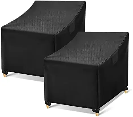 

WLEAFJ Waterproof Outdoor Chair Covers - Heavy Duty Patio Furniture Covers for Wicker Chairs, 2 Pack