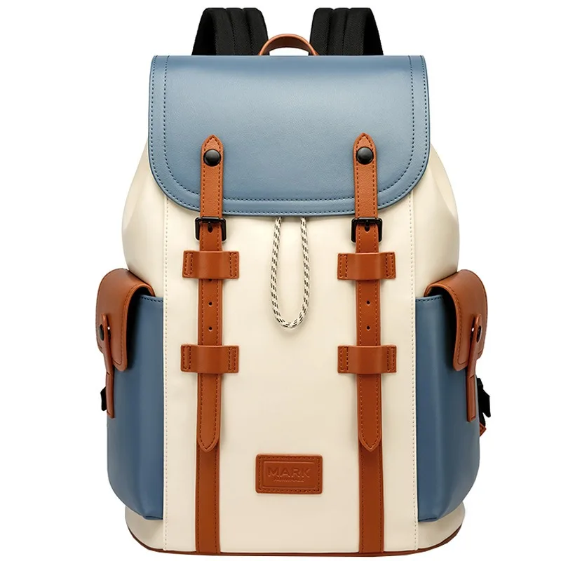 Backpack contrasting color personalized computer bag business trip high-end high-value backpack large capacity
