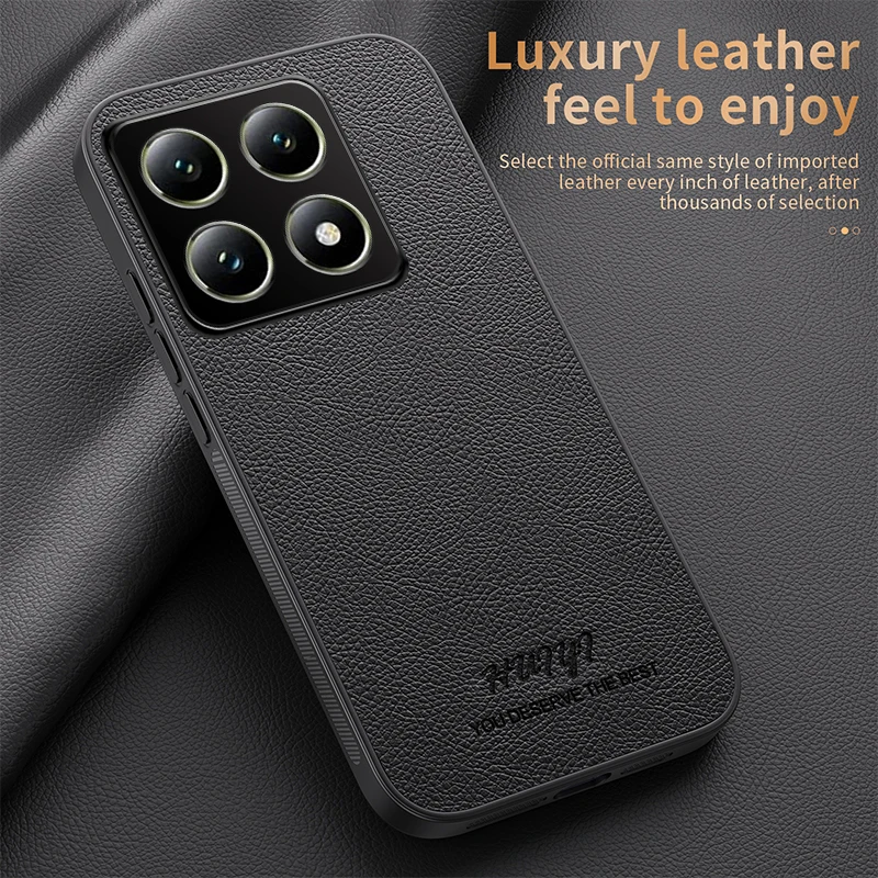 Magsafe Leather Case for Xiaomi 14T Pro 14TPro Car Magnetic Holder Soft Silicone Protection Hard Phone Cover Xiaomi14TPro Shell