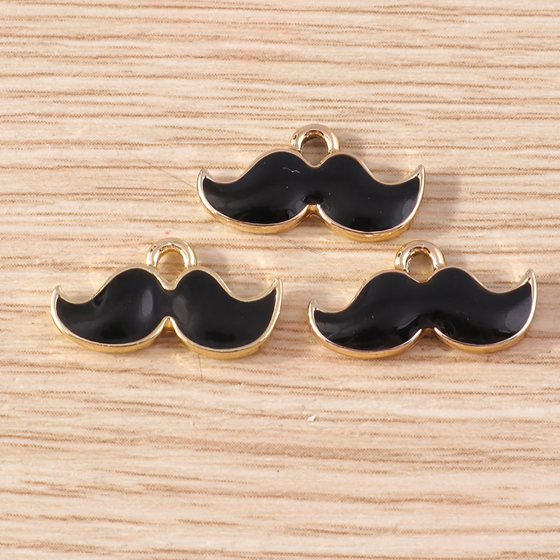 Tusember 10 Stück Emaille-Anhänger mit Gentleman-Hut, Schnurrbart, Bart und Sonnenbrille für die Herstellung von niedlichen Ohrringen, Armbändern und Schmuck – Detail 12