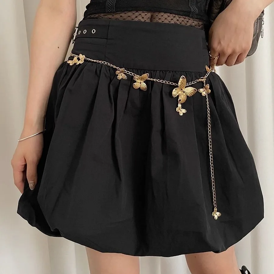 

Retro Golden Butterfly Design with Skirt Waist Chain Women's Summer Accessories Versatile Dress Casual Belt Women Belt
