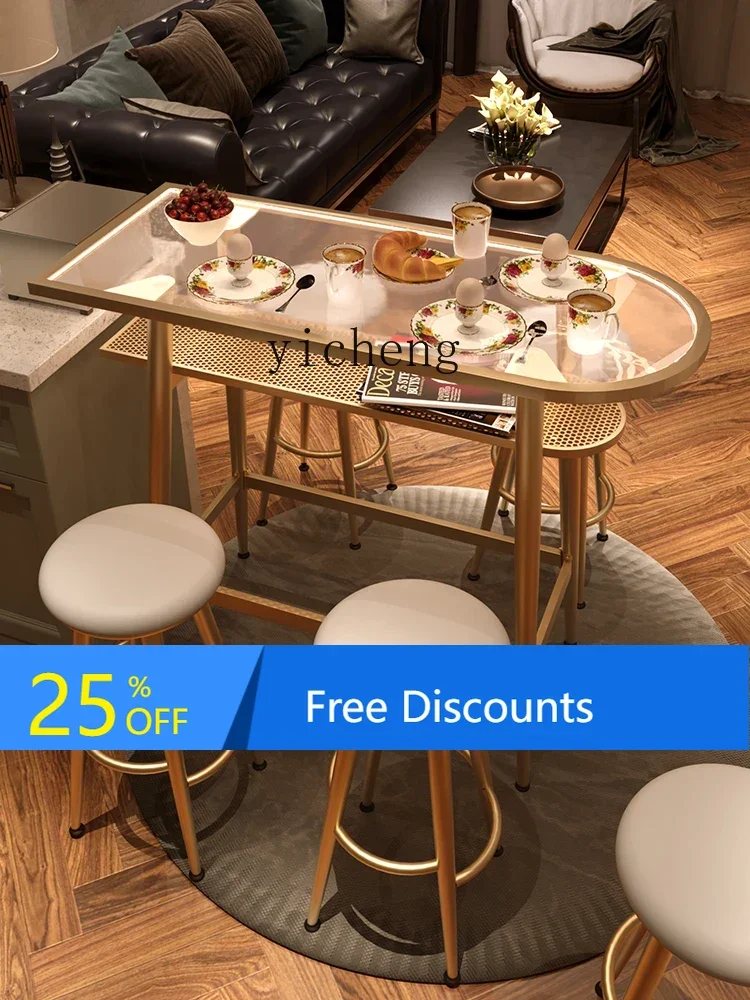 

LYY Wall Bar Table Home Living Room Partition Creative Balcony Window Integrated Kitchen Dining Table High Bar Table