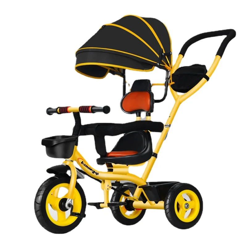 Multifunction Folding Children's Tricycle Adjustable Baby Stroller Bicycle Rotatable Seat Three Wheels Stroller