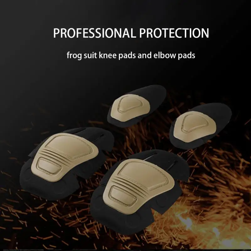 Military Army Suit Anti-collision Tactical Knee Elbow Protector Pad Support Kit Frog Quick Plug-in Internal Knee Protector Set 9