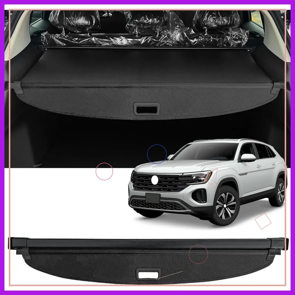 

Retractable Cargo Cover for Volkswagen Atlas Cross Sport 2020-2025, Privacy Shade with Carbon Fiber Design