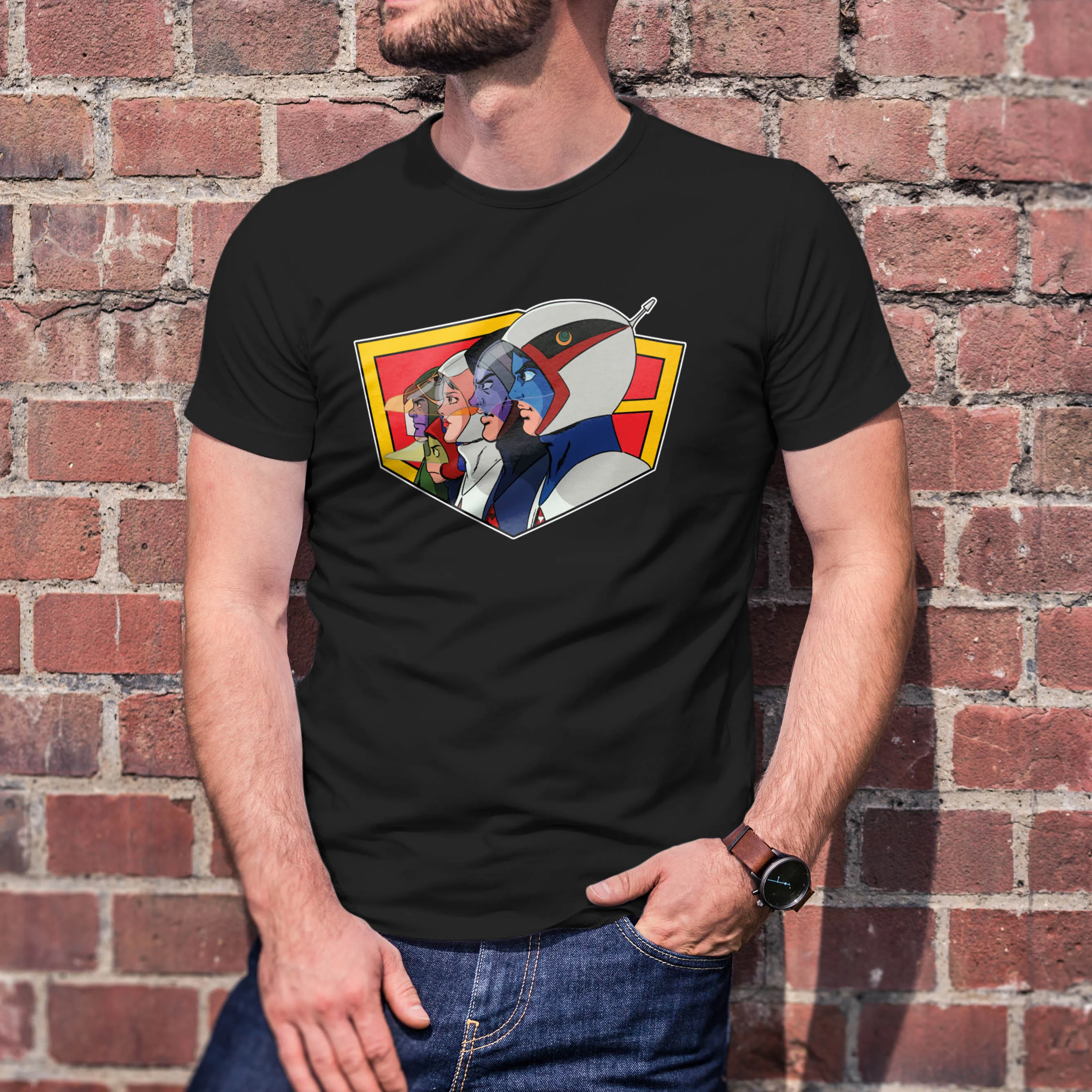 

Футболка Gatchaman, японская аниме-графическая битва планет, винтажная хлопковая одежда унисекс с круглым вырезом и короткими рукавами из мультфильма