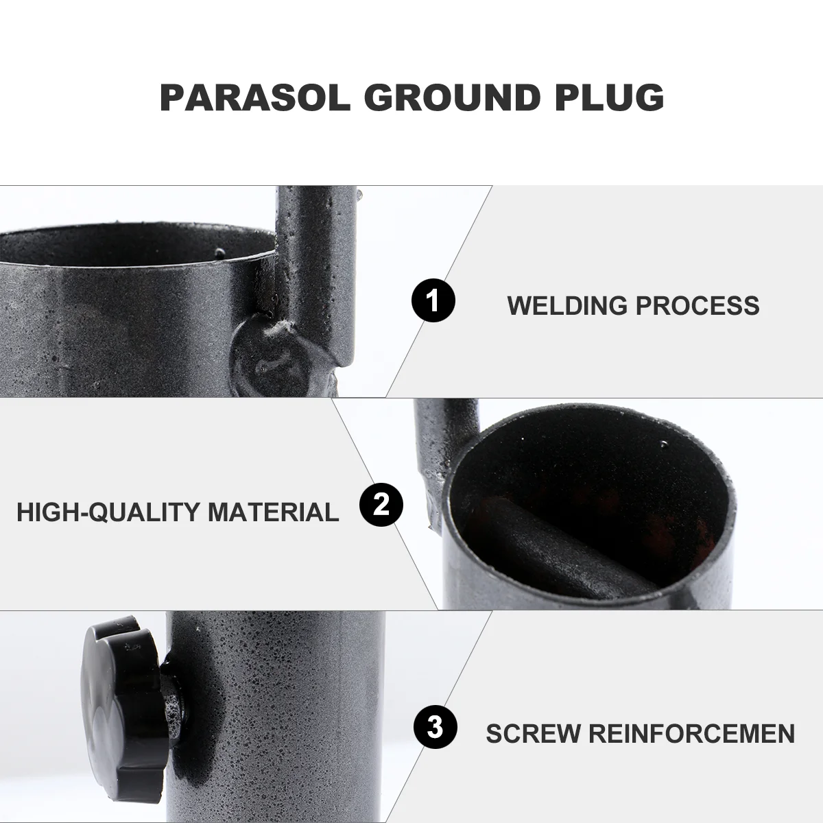Parasol Insert Outdoor Umbrella Beach Holder Stand Anchor Stake for Steel Patio Base Sand