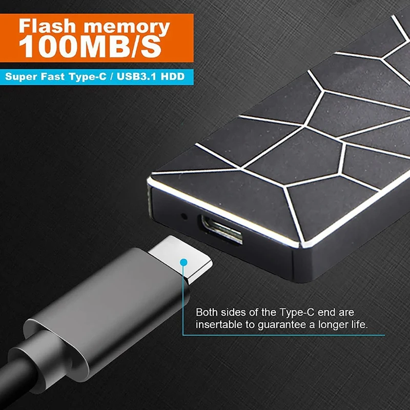 Портативный обновленный жесткий диск 64G, внешний жесткий диск, портативный накопитель, тонкий внешний твердотельный накопитель для ПК, ноутбука