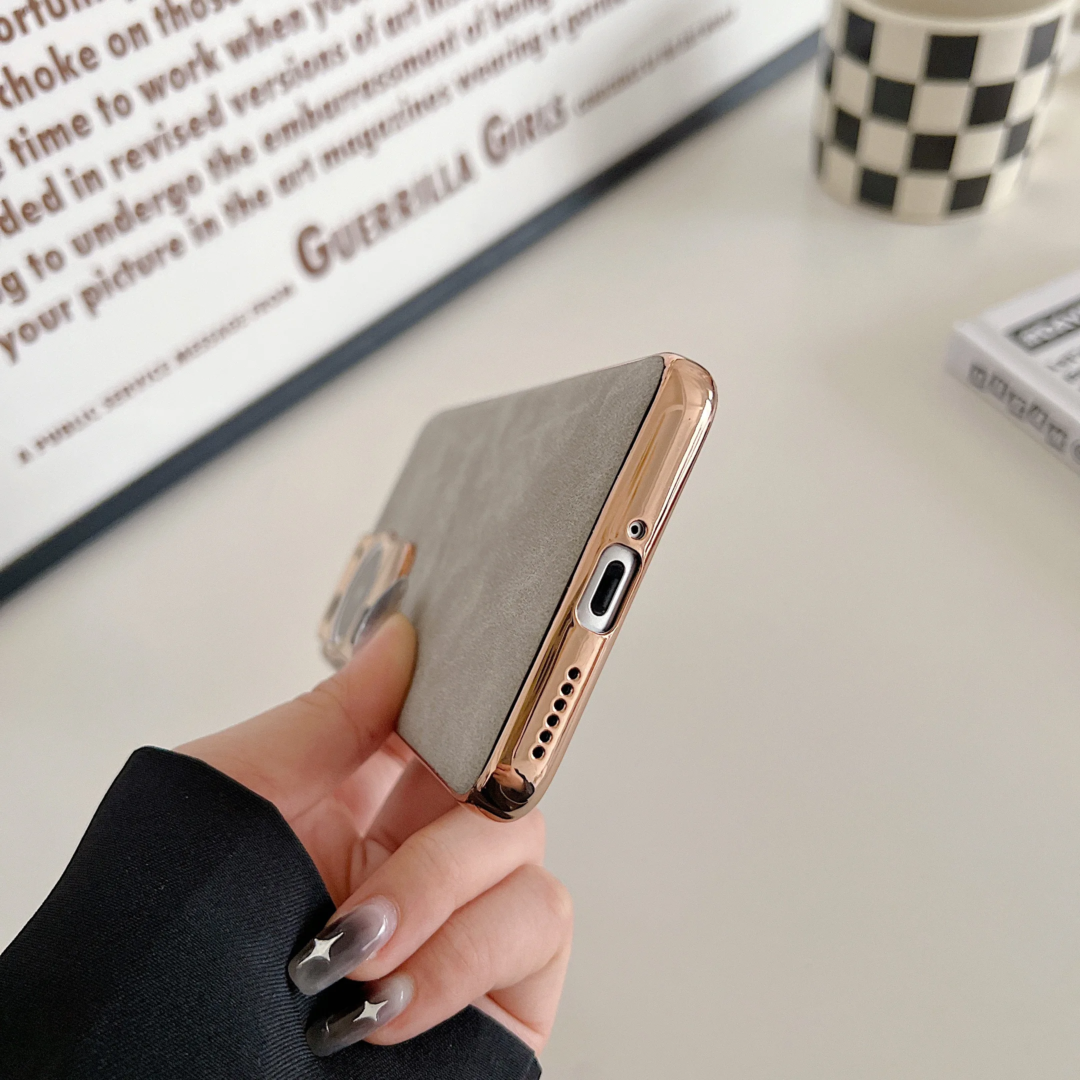 Ultra Thin Slim Plating Phone Case for Huawei P60 Pro Soft Touch Vintage PU Leather Full Protection Back Cover Shell