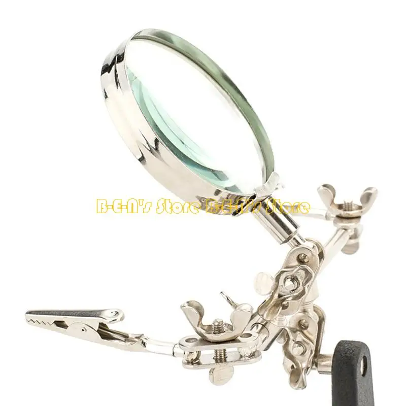 Y1AD Adjustable Helping Hand with Glass Soldering Station Stand Dual Clips