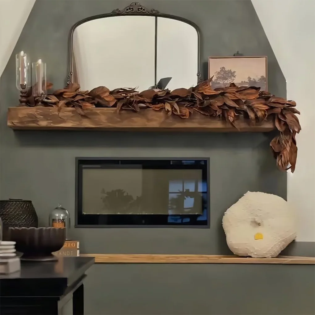 

Brown Magnolia s Garland – Realistic Earthy Color Durable lk Plastic Brown Magnolia s