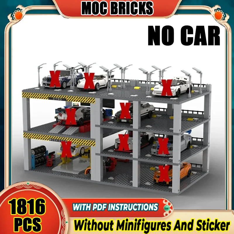 

Moc Building Bricks Speed Champion Garage City Car Park Model Technology Modular Blocks Construstion Toy DIY Set Assembly Gifts