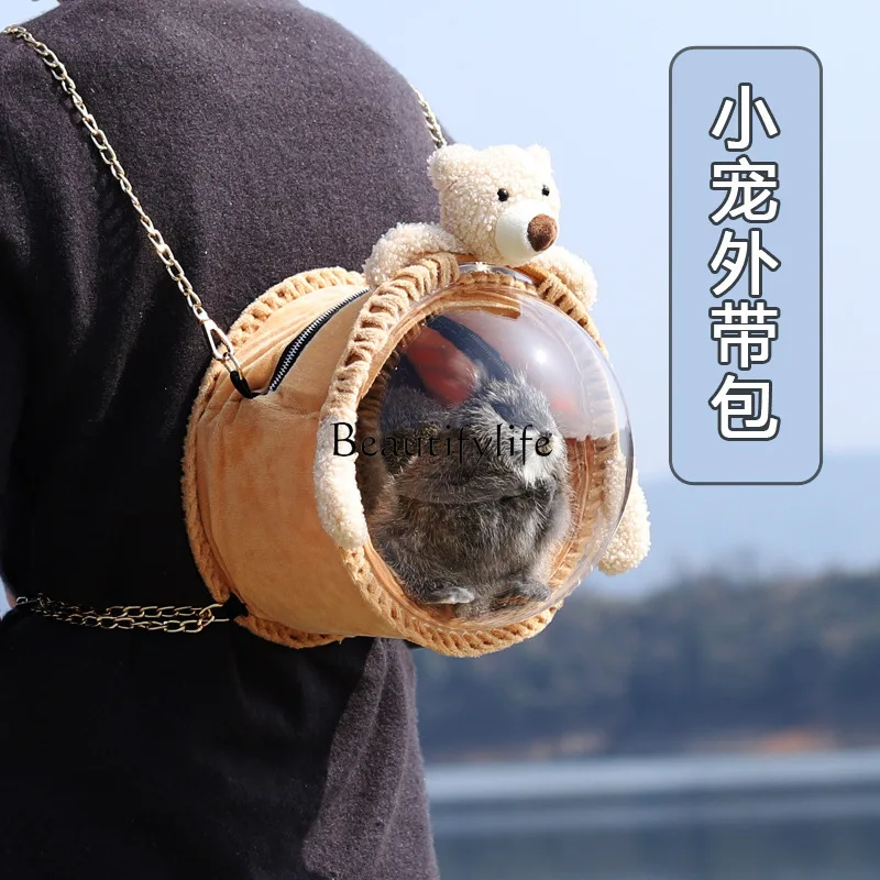 Cute Delicate Squirrel Outerwear Portable Bag Minipet Transparent Outing Crossbody Backpack