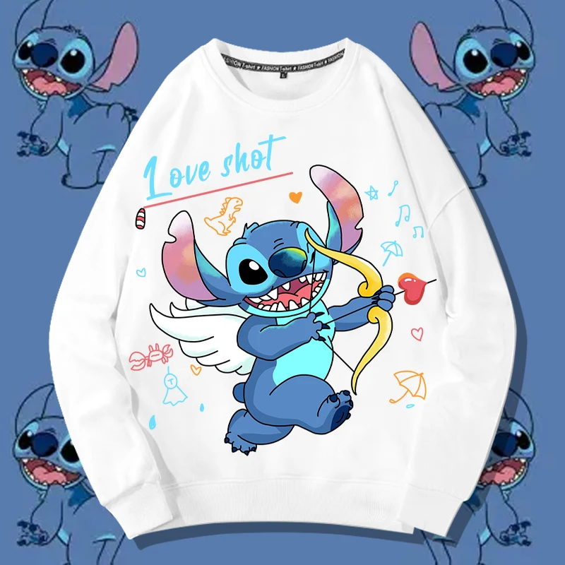 Cartoon Cute Stitch Round Neck Sweetheart Women's Autumn Loose Instagram Coat Children's Stitch Co branded Clothes