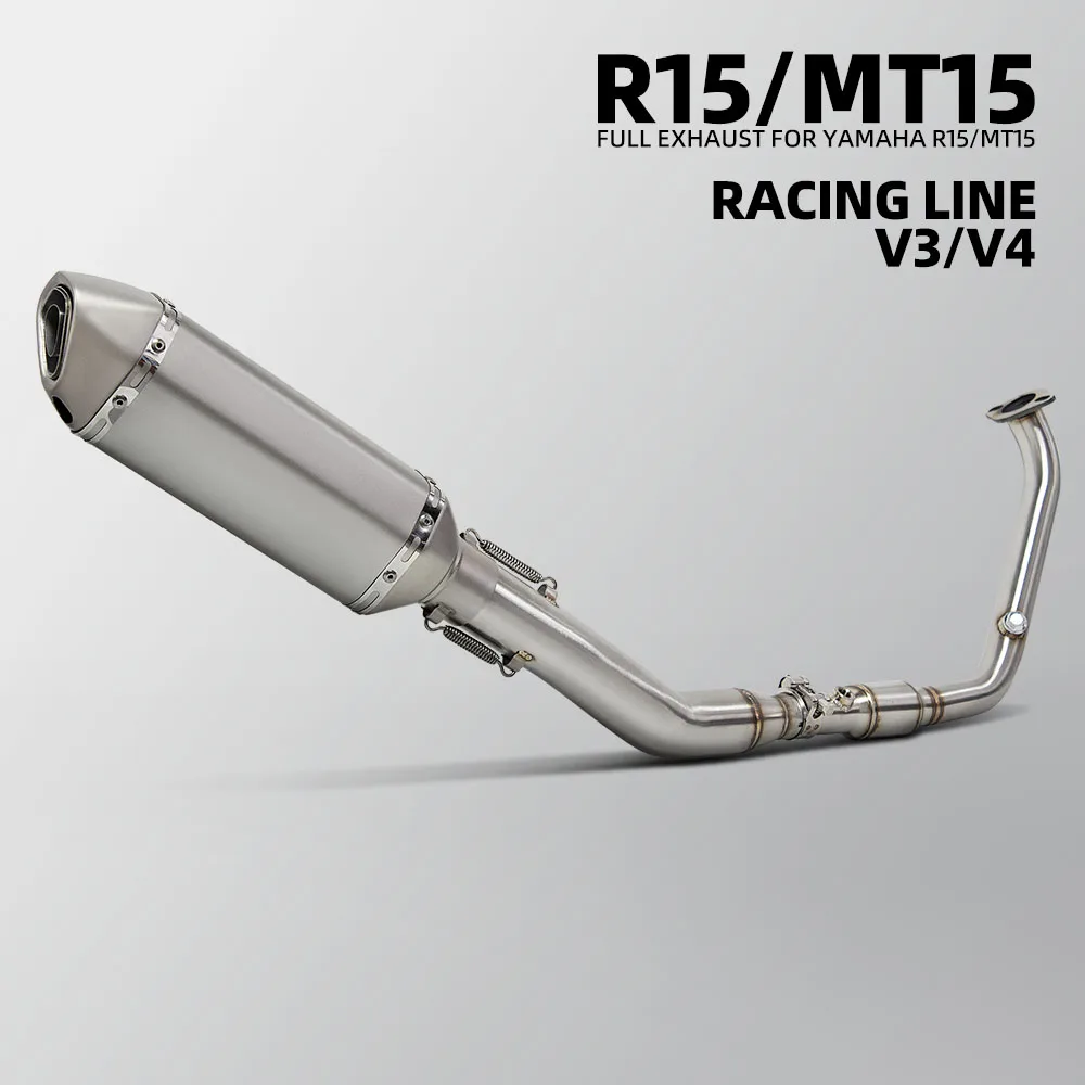 

Выхлопная система MT15 для Yamaha R15 MT-15 XSR155 V3 V4 2017-2026, комплект для мотоцикла, выпускной патрубок 370 мм, глушитель с DB-киллером