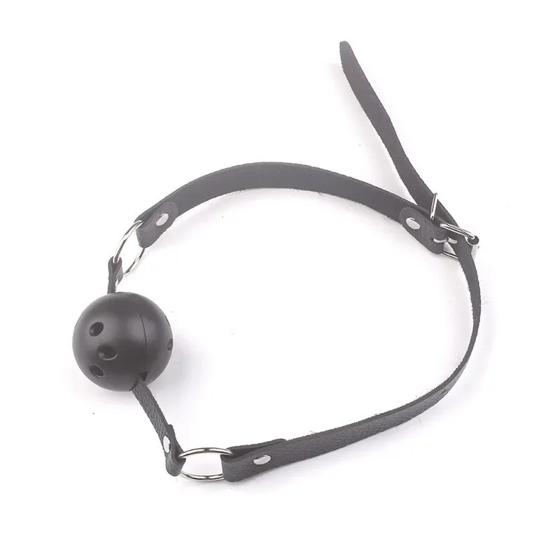 BDSM-mordaza de boca ajustable para adultos, Bola de cuero PU, fetiche de coqueteo, accesorios de juego de rol, Bondage para parejas, accesorios de