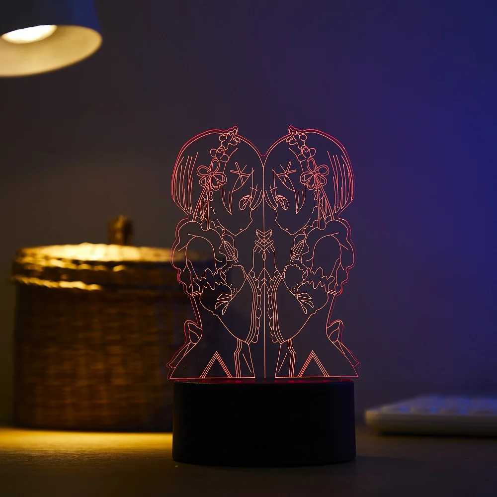 Led Night Light Zero Two Figure Table 3d Lamp for Bed Room Decor Light Anime Waifu Gift Darling In The Franxx Zero Two Lamp